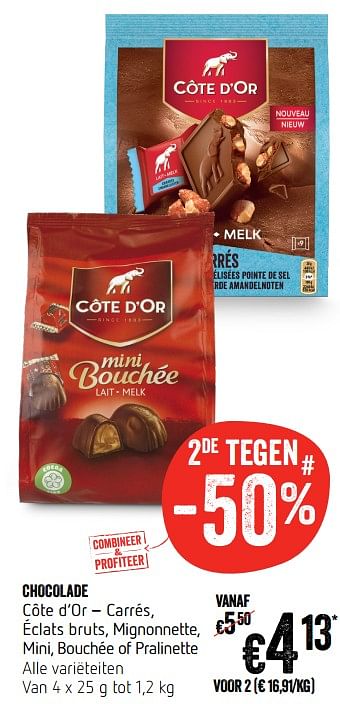 Promoties Chocolade côte d`or - Cote D'Or - Geldig van 12/09/2019 tot 18/09/2019 bij Delhaize