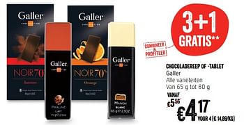 Promotions Chocoladereep of -tablet galler - Galler - Valide de 12/09/2019 à 18/09/2019 chez Delhaize