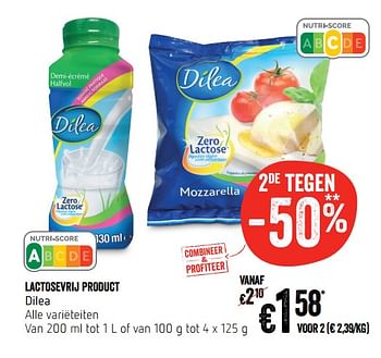 Promoties Lactosevrij product dilea - Dilea - Geldig van 12/09/2019 tot 18/09/2019 bij Delhaize