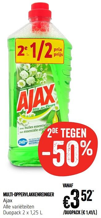 Promotions Multi-oppervlakkenreiniger ajax - Ajax - Valide de 12/09/2019 à 18/09/2019 chez Delhaize