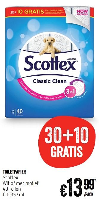 Promoties Toiletpapier scottex - Scottex - Geldig van 12/09/2019 tot 18/09/2019 bij Delhaize