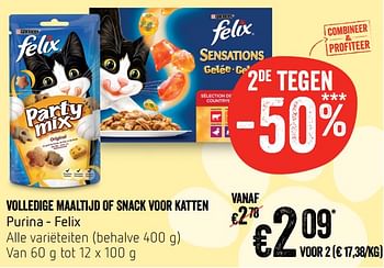 Promoties Volledige maaltijd of snack voor katten purina - felix - Purina - Geldig van 12/09/2019 tot 18/09/2019 bij Delhaize