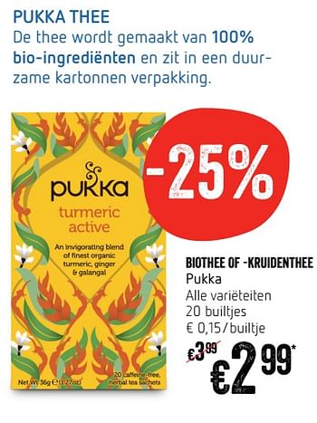 Promoties Biothee of -kruidenthee pukka - Pukka - Geldig van 12/09/2019 tot 18/09/2019 bij Delhaize