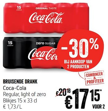 Promoties Bruisende drank coca-cola regular, light of zero - Coca Cola - Geldig van 12/09/2019 tot 18/09/2019 bij Delhaize