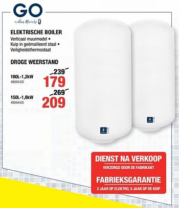Promotions Elektrische boiler droge weerstand - Van Marcke - Valide de 05/09/2019 à 22/09/2019 chez HandyHome