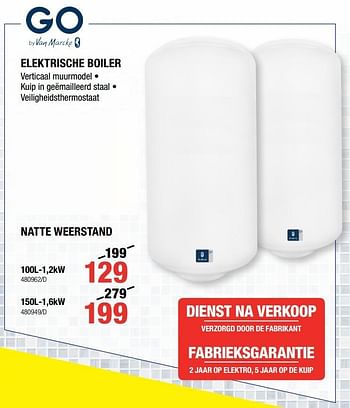 Promoties Elektrische boiler natte weerstand - Van Marcke - Geldig van 05/09/2019 tot 22/09/2019 bij HandyHome