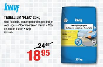 Promoties Tegellijm flex - Knauf - Geldig van 05/09/2019 tot 22/09/2019 bij HandyHome