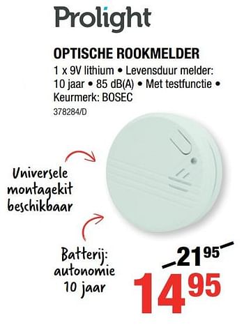 Promotions Optische rookmelder - Profile - Valide de 05/09/2019 à 22/09/2019 chez HandyHome
