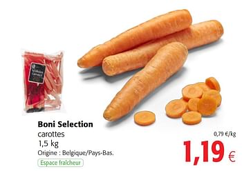 Promotions Boni selection carottes - Boni - Valide de 11/09/2019 à 24/09/2019 chez Colruyt