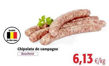 Promotions Chipolata de campagne - Produit maison - Colruyt - Valide de 11/09/2019 à 24/09/2019 chez Colruyt
