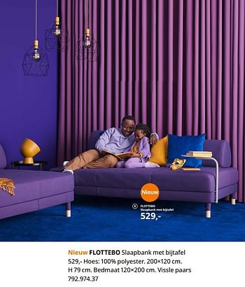 Promotions Flottebo slaapbank met bijtafel - Produit maison - Ikea - Valide de 23/08/2019 à 31/07/2020 chez Ikea
