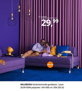 Promoties Hilleborg verduisterende gordijnen - Huismerk - Ikea - Geldig van 23/08/2019 tot 31/07/2020 bij Ikea