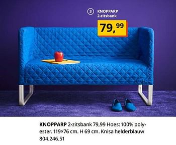 Promoties Knopparp 2-zitsbank - Huismerk - Ikea - Geldig van 23/08/2019 tot 31/07/2020 bij Ikea