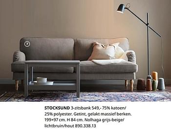 Promoties STOCKSUND 3­-zitsbank - Huismerk - Ikea - Geldig van 23/08/2019 tot 31/07/2020 bij Ikea