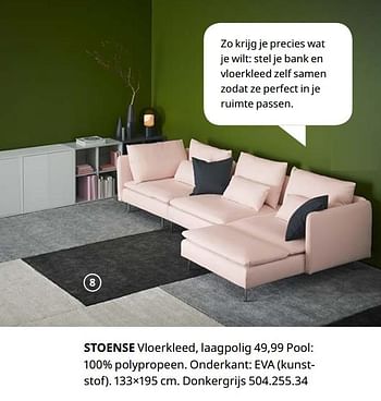 Promoties Stoense vloerkleed, laagpolig - Huismerk - Ikea - Geldig van 23/08/2019 tot 31/07/2020 bij Ikea