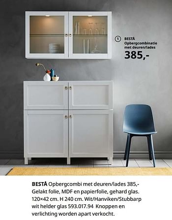 Promoties Besta opbergcombi met deuren-lades - Huismerk - Ikea - Geldig van 23/08/2019 tot 31/07/2020 bij Ikea