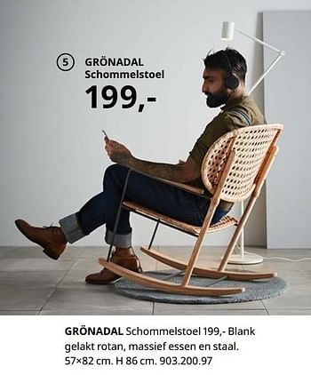 Landelijk Aan de overkant dok Huismerk - Ikea Grönadal schommelstoel - Promotie bij Ikea