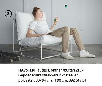 Promoties Havsten fauteuil, binnen-buiten - Huismerk - Ikea - Geldig van 23/08/2019 tot 31/07/2020 bij Ikea
