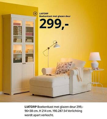 Huismerk - Ikea Liatorp boekenkast met glazen deur - Promotie bij