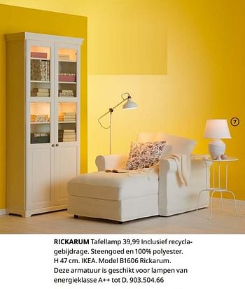 Promotions Rickarum tafellamp - Produit maison - Ikea - Valide de 23/08/2019 à 31/07/2020 chez Ikea