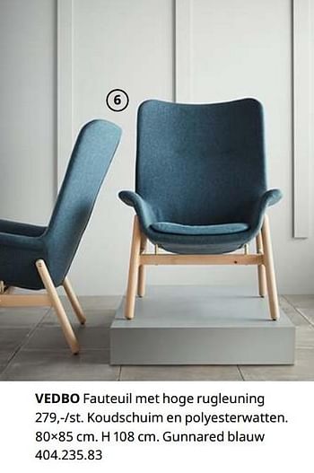 knal Weg huis Het is de bedoeling dat Huismerk - Ikea Vedbo fauteuil met hoge rugleuning - Promotie bij Ikea