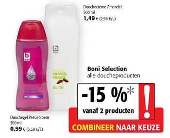 Promoties Boni selection alle doucheproducten - Boni - Geldig van 11/09/2019 tot 24/09/2019 bij Colruyt