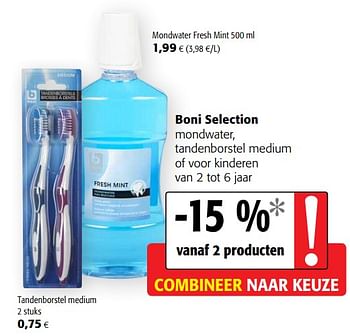 Boni selection tandenborstel medium voor kinderen - bij Colruyt