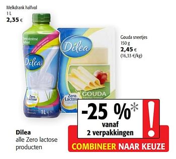 Promoties Dilea alle zero lactose producten - Dilea - Geldig van 11/09/2019 tot 24/09/2019 bij Colruyt