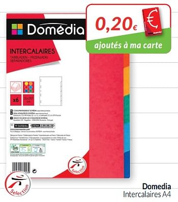 Promotions Domedia intercalaires a4 - Domédia - Valide de 01/09/2019 à 30/09/2019 chez Intermarche