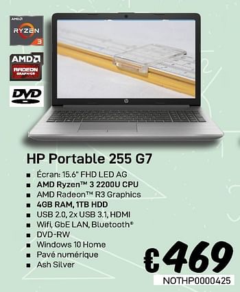 Promotions Hp portable 255 g7 - HP - Valide de 23/08/2019 à 30/09/2019 chez Compudeals