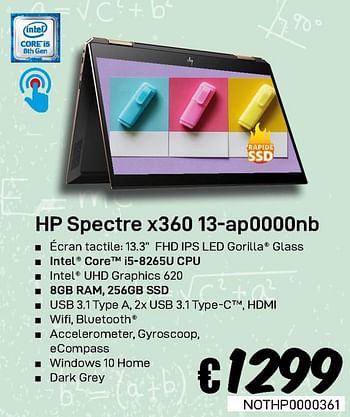 Promotions Hp spectre x36013-apoooonb - HP - Valide de 23/08/2019 à 30/09/2019 chez Compudeals
