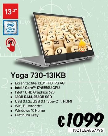 Promoties Lenova yoga 730-131kb - Lenovo - Geldig van 23/08/2019 tot 30/09/2019 bij Compudeals