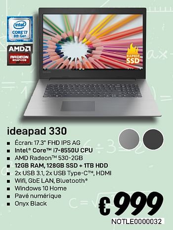 Promotions Lenovo ideapad 330 - Lenovo - Valide de 23/08/2019 à 30/09/2019 chez Compudeals