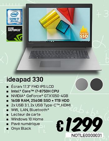 Promotions Lenovo ideapad 330 - Lenovo - Valide de 23/08/2019 à 30/09/2019 chez Compudeals