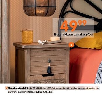 Promoties Nachtkastje delhi - Huismerk - Fun - Geldig van 04/09/2019 tot 31/12/2019 bij Fun