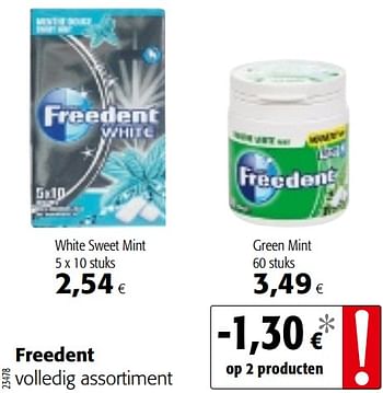 Promoties Freedent volledig assortiment - Freedent - Geldig van 11/09/2019 tot 24/09/2019 bij Colruyt
