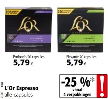 Promoties L`or espresso alle capsules - Douwe Egberts - Geldig van 11/09/2019 tot 24/09/2019 bij Colruyt