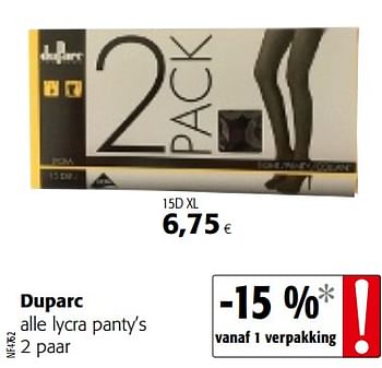 Promoties Duparc alle lycra panty`s - Duparc - Geldig van 11/09/2019 tot 24/09/2019 bij Colruyt