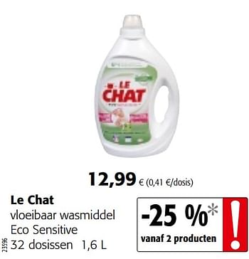 Colruyt Promotie Le Chat Vloeibaar Wasmiddel Eco Sensitive Le Chat Huishouden Geldig Tot 24 09 19 Promobutler