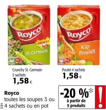 Promotions Royco toutes les soupes - Royco - Valide de 11/09/2019 à 24/09/2019 chez Colruyt