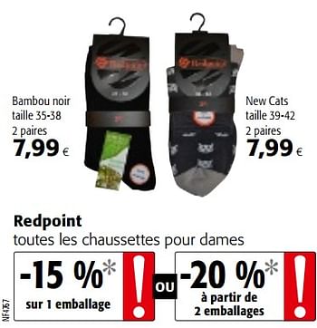 Promotions Redpoint toutes les chaussettes pour dames - Redpoint - Valide de 11/09/2019 à 24/09/2019 chez Colruyt