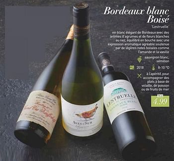 Promotions Bordeaux blanc boisé lestruelle - Vins blancs - Valide de 13/09/2019 à 31/12/2019 chez Aldi