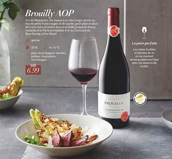 Promotions Brouilly aop - Vins rouges - Valide de 13/09/2019 à 31/12/2019 chez Aldi