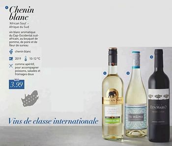 Promoties Chenin blanc african soul - afrique du sud - Witte wijnen - Geldig van 13/09/2019 tot 31/12/2019 bij Aldi