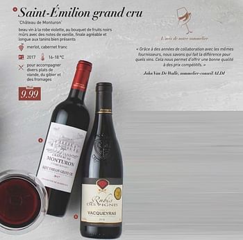 Promotions Saint-émilion grand cru château de monturon - Vins rouges - Valide de 13/09/2019 à 31/12/2019 chez Aldi