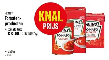 Promoties Tomatenproducten tomato frito - Heinz - Geldig van 23/09/2019 tot 28/09/2019 bij Lidl
