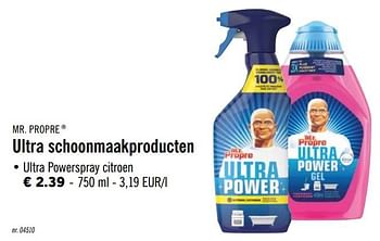 Promotions Ultra schoonmaakproducten ultra powerspray citroen - Mr. Propre - Valide de 23/09/2019 à 28/09/2019 chez Lidl
