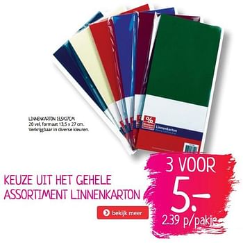 Promoties Linnenkarton - Huismerk - Boekenvoordeel - Geldig van 14/09/2019 tot 21/09/2019 bij BoekenVoordeel