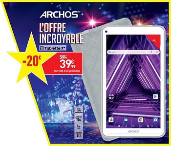 Promoties Archos tablette 7 - Archos - Geldig van 27/08/2019 tot 23/09/2019 bij Conforama