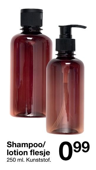 Promotions Shampoo- lotion flesje - Produit maison - Zeeman  - Valide de 14/09/2019 à 20/09/2019 chez Zeeman